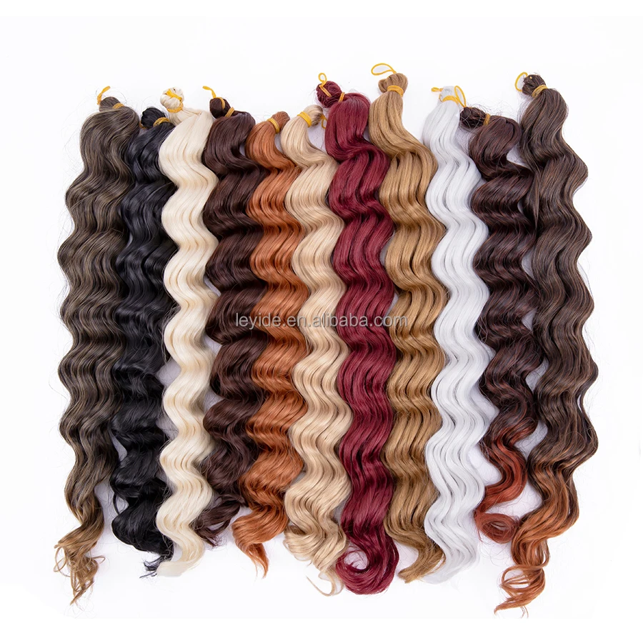 

AliLeader Wholesale Price Ombre Color Freetress Deep Water Wave Synthetic Afro Twist Braiding Hair Extension Crochet Bulk Hair