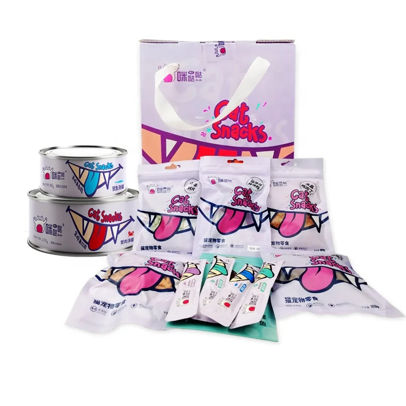 

2021 New Arrival Cat Snack Packs Natural Cat Treats Fish Biscuit Pet Food