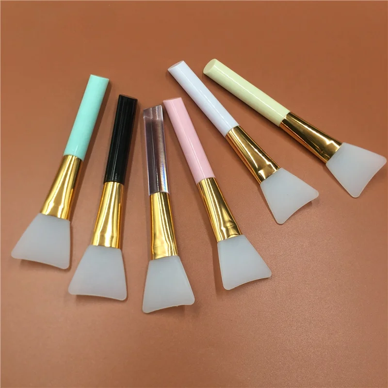 

Private Label Free Sample Pink Gloss Gold Small Silicon Mask Brush Custom Logo Spa Beauty Accessory Clay Mud applicator