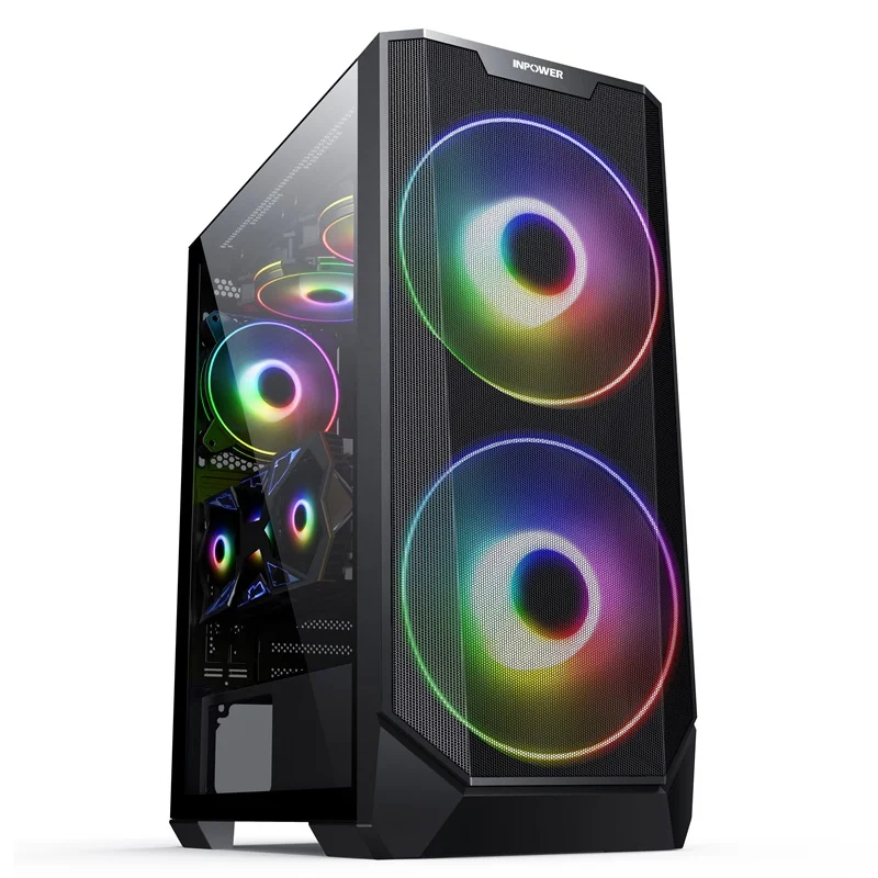 

SAMA metal mesh tempered gaming case big fan ATX case fashional pc cases