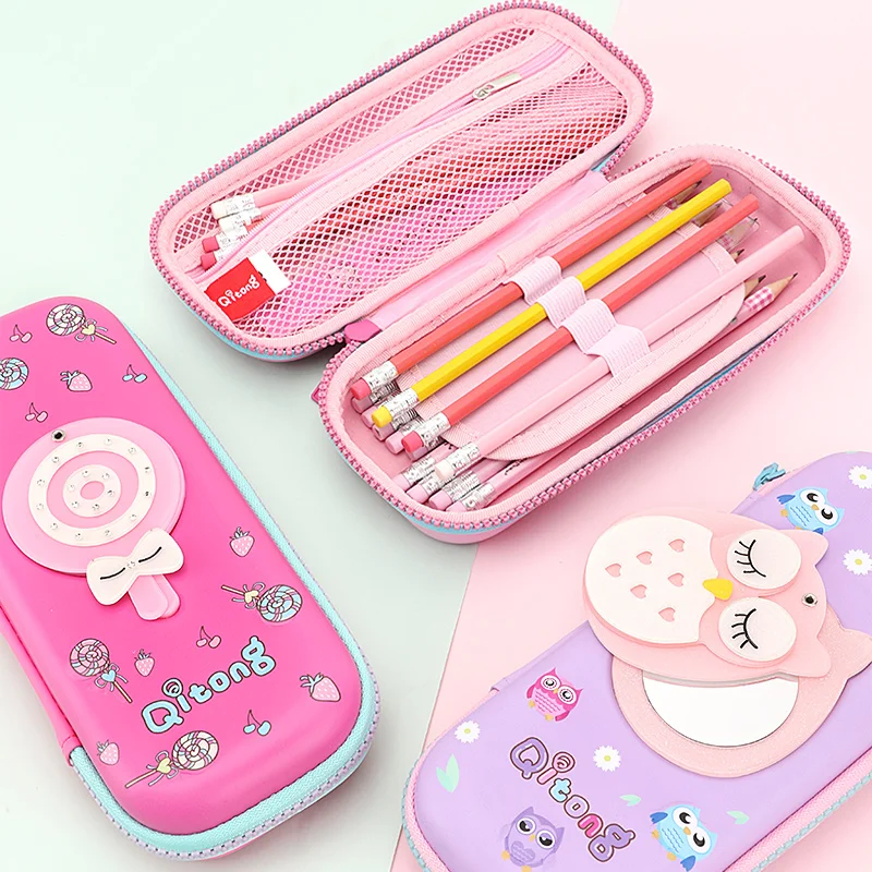 3d Cute Design Zip-up Storage Pens Kids Children Girls Back To School ...