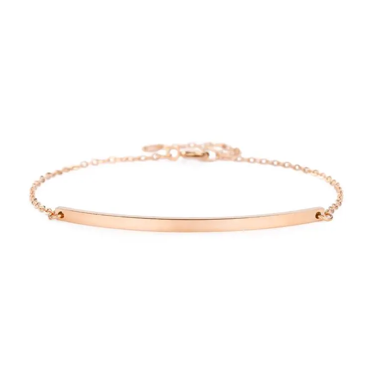 

Exclusive Private Collection Minimalist All-match Metal Bar Rose Gold Charm Bracelet,Bracelets Simple