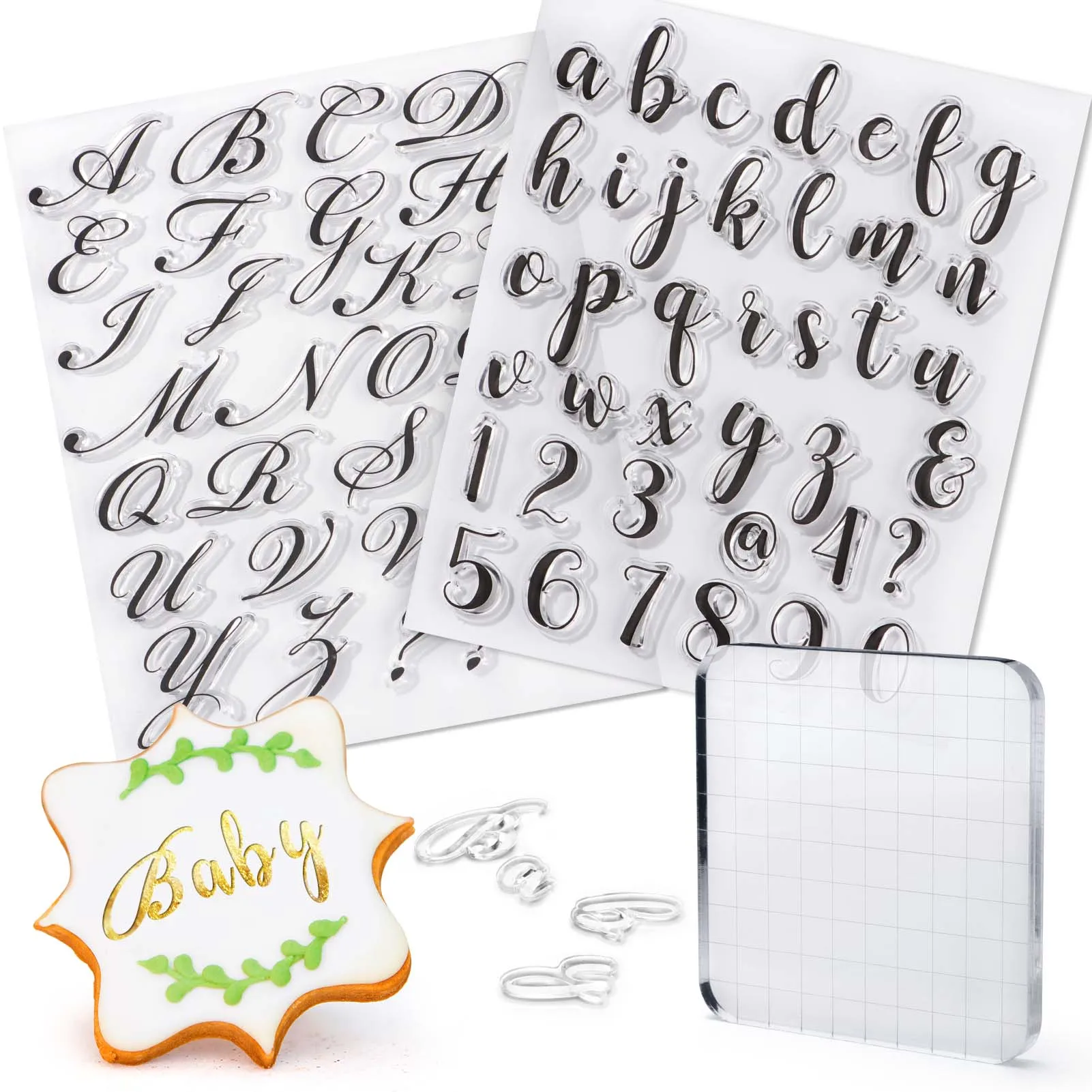 

26 Letter Case Alphabet Letter Number Cookie Biscuit Stamp Mold Cookie Cutters And Stamps Embosser Diy Fondant Cake Baking Mould
