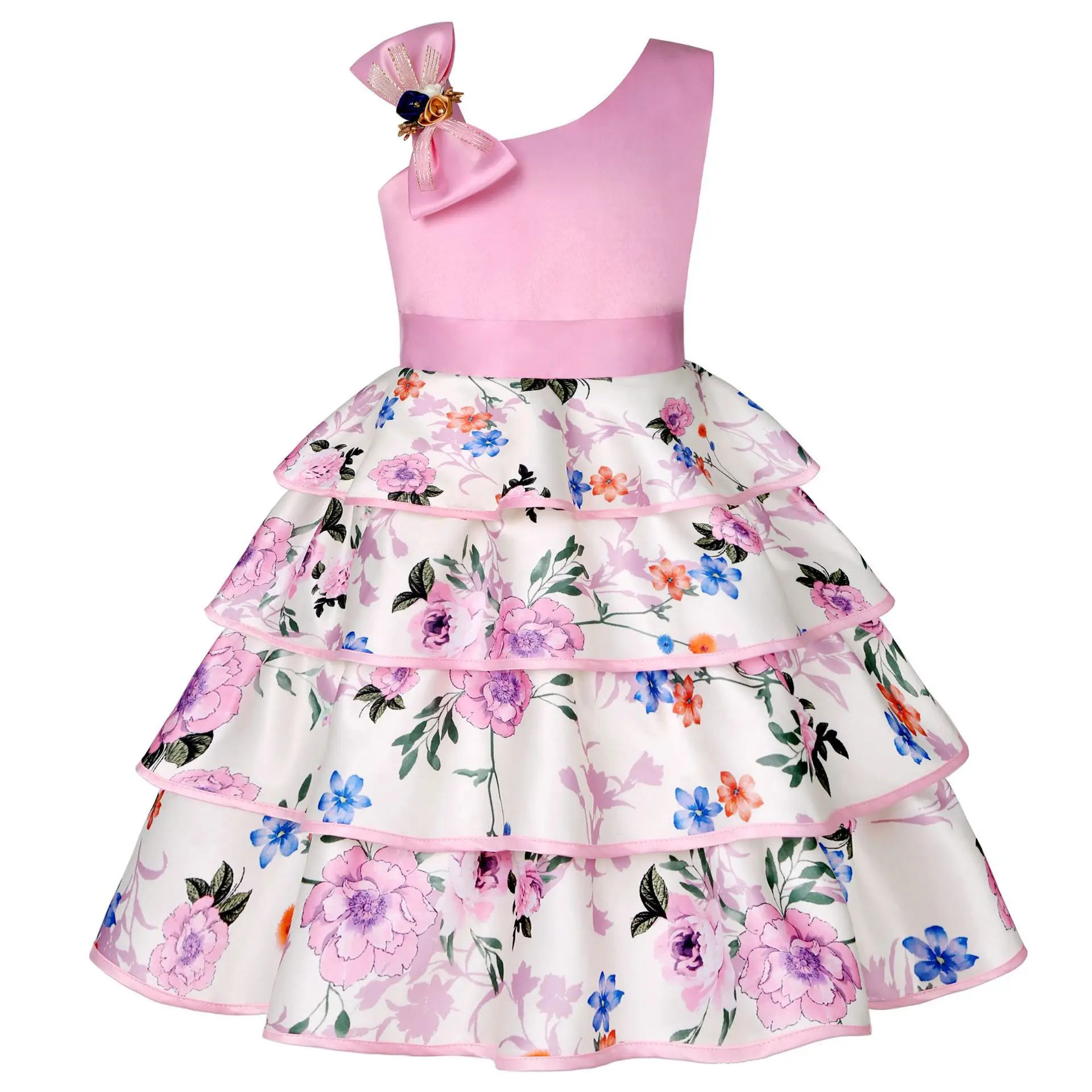 

Hot Sale Baby Girls Dresses Wholesale Summer Children Clothing New Baby Girl Party Cotton Printed Princess Girls Dress, Picture shows