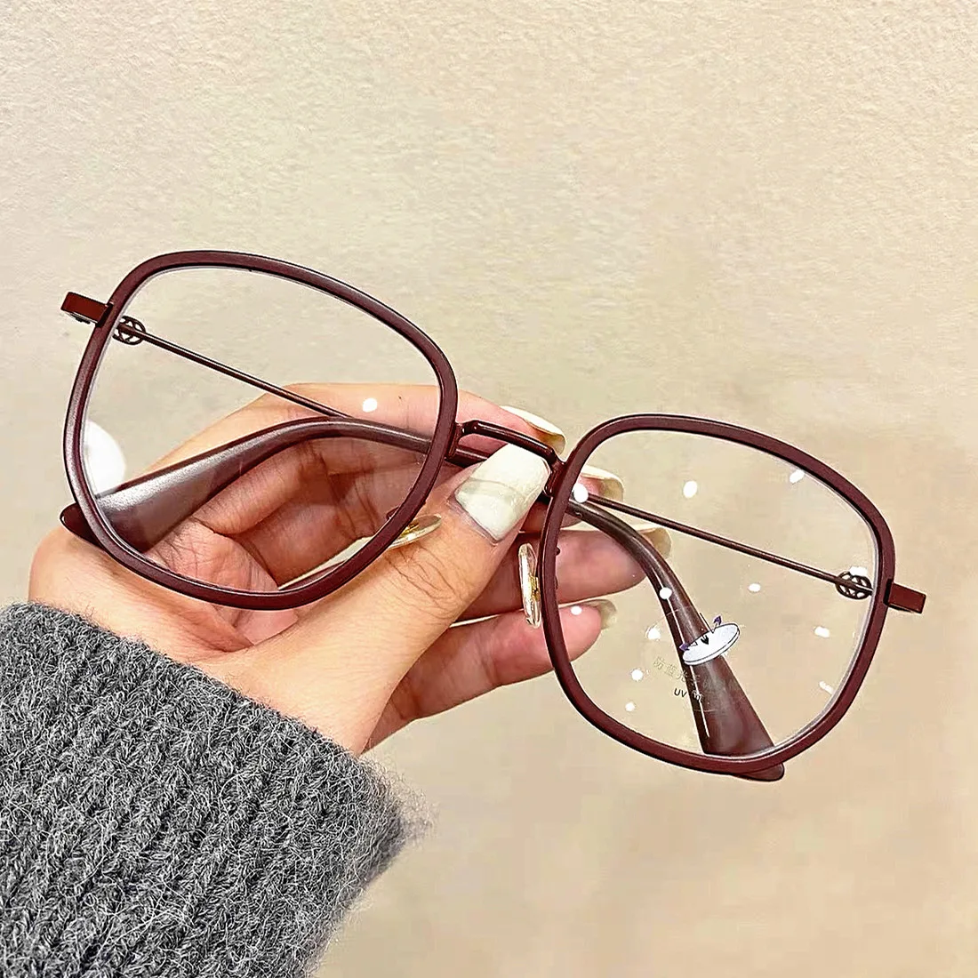 

New unisex retro transparent spectacle frame anti-blue round PC frame student glasses, Custom colors