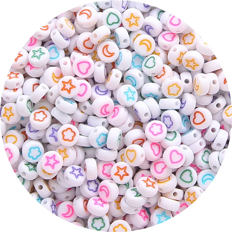 

Round Shape 4*7MM Clear Glitter Moon Star Flower Letter Beads Wholesaler