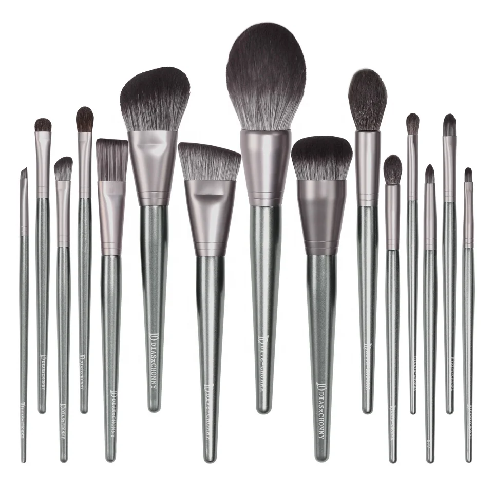 

Synthetic Bristle Goat Hair 15 Pcs Wood Handle Custom Logo Private Label Brushes Natural Hair Makeup Brush Set