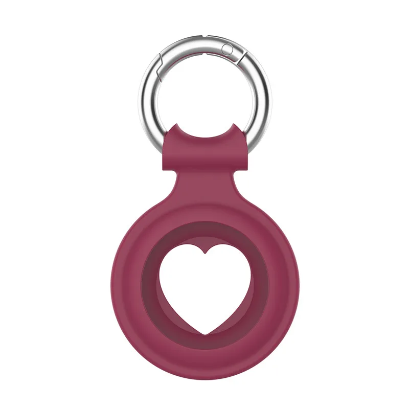 

Sweet heart design soft touch silicone cover protection case for Apple AirTag Tracker with metal ring holder