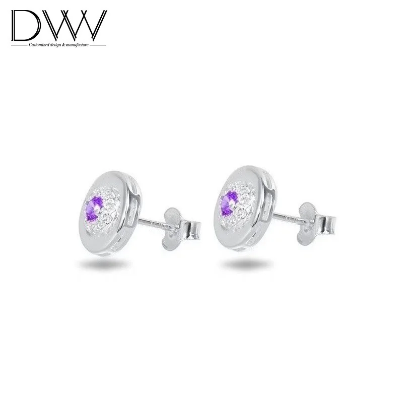 

China Supply Claw Setting Earring Women Stud Earring Round 925 Gold jewelry Earring