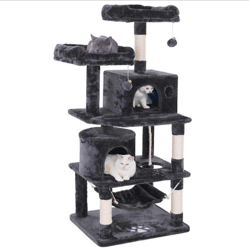 

New multi-color multi-functional durable cat tree climbing cat climbing frame, Dark gray, brown, light gray, beige