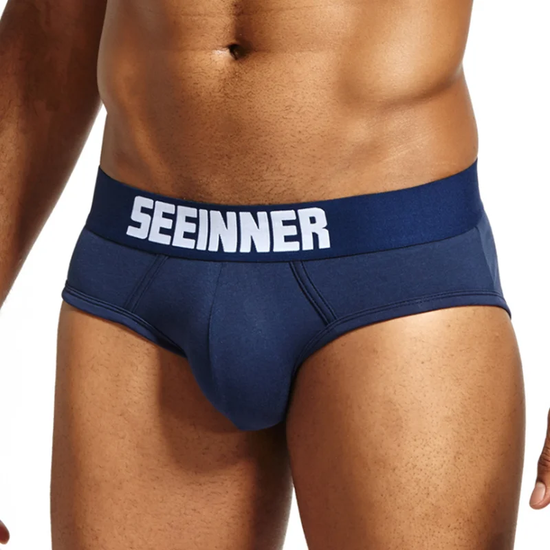 

Seeinner Boxer Briefs Anderwear Man White Cotton Big Cock Men Underwear