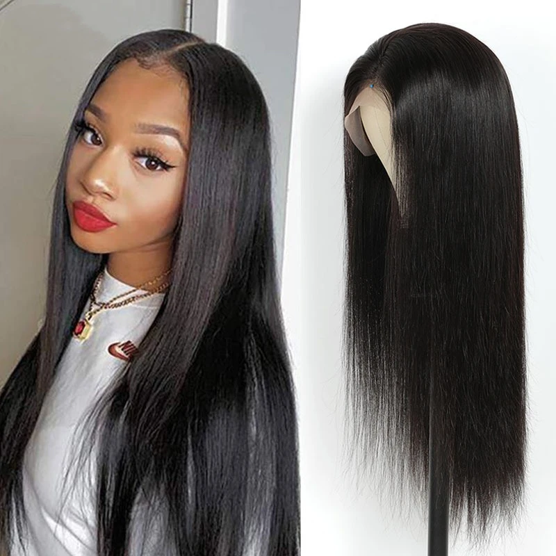 

250 Density 18Inch Straight Brazilian Pre Plucked Cuticle Aligned Transparent HD Frontal 13x4 Lace Mink Wigs Human Hair