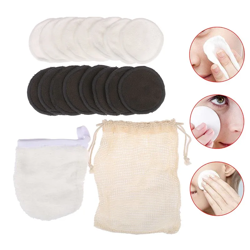 

Factory Private Label Direct Washable Round Material Eco Friendly Organic Reusable Bamboo Microfiber Cotton Face Pads