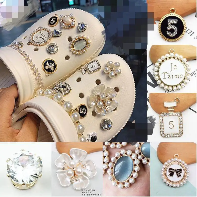 

New hole shoes diy jewelry accessories pearl bracelet perfume bottle decoration alloy material, Picture