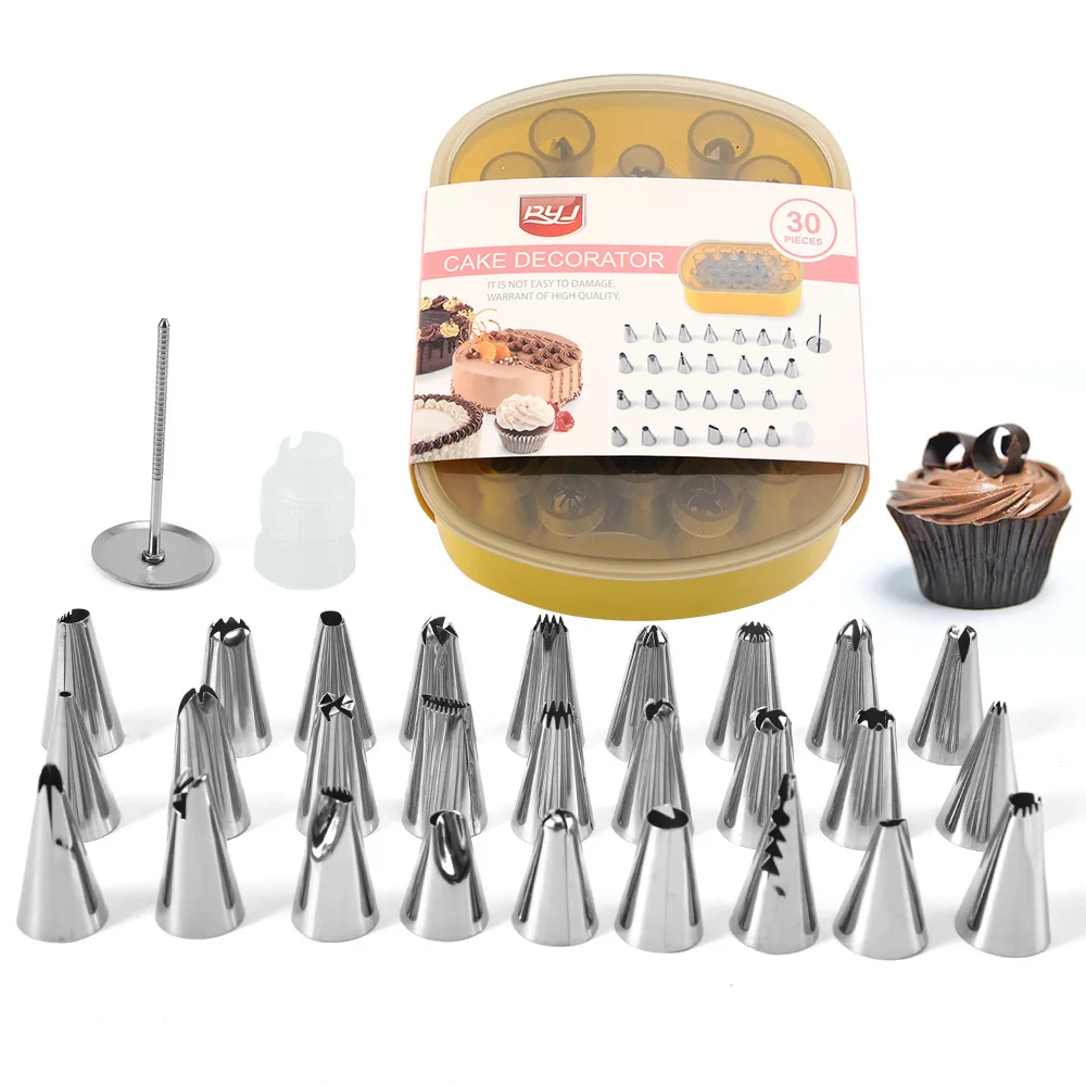 

Hot salesNozzle and Reusable Pastry Tips Kit DIY Cake Decorating Tool, As picture
