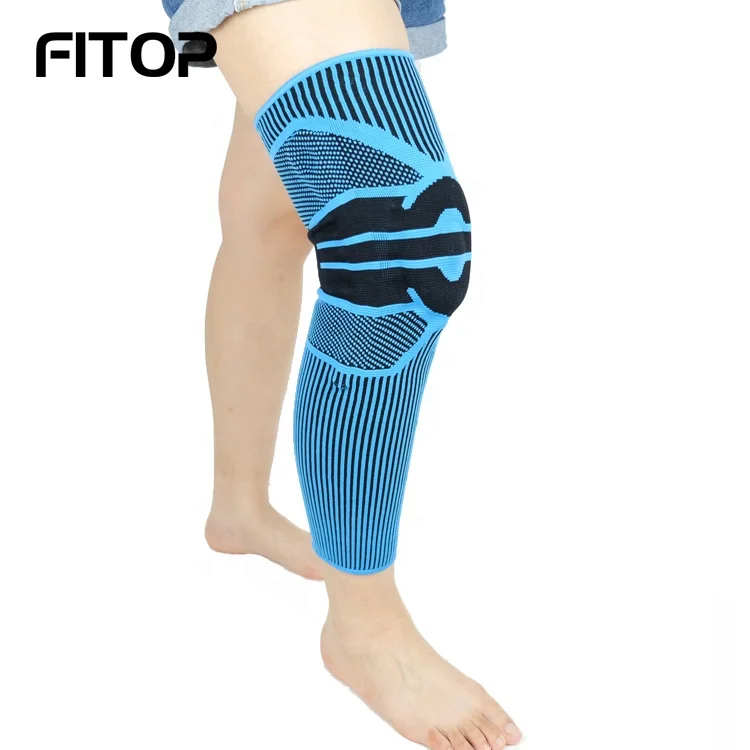 

Breathable thigh leg compression sleeve braces supports, Blue, orange, black