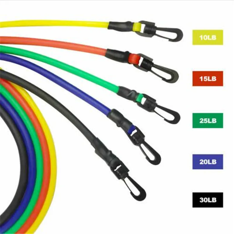 

Workout Custom resistance tube latex 11 pcs set Long Exercise Bands Set, Custom color