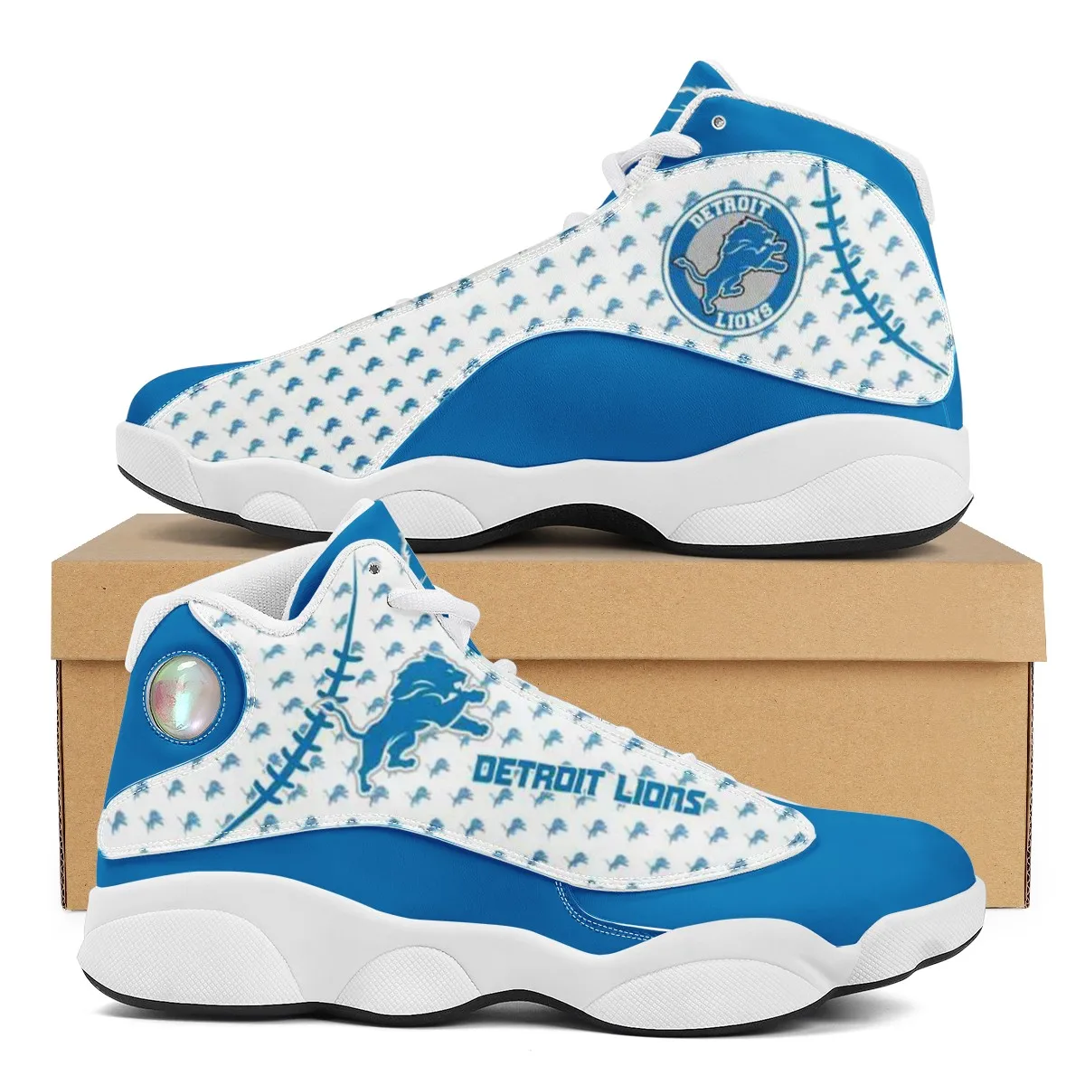 

Wholesale NFL Lions Custom Print Logo Design Sneakers Fashion Sport Sneaker Unisex Breathable Team Casual Shoes