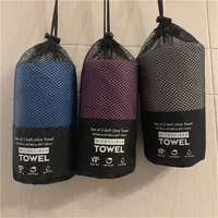 

microfiber towel set microfiber towel with mesh bag in a set (40*40cm+40*80cm+80*130cm)