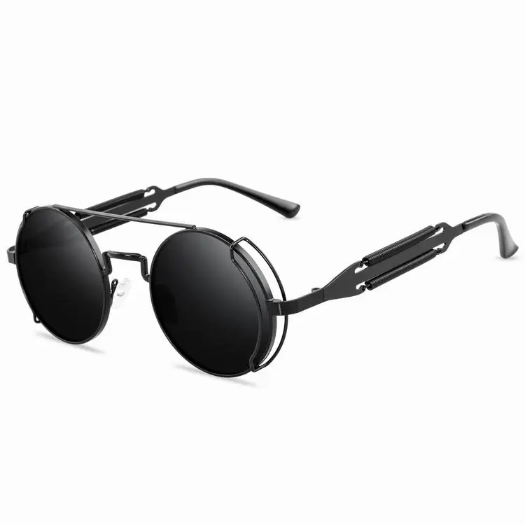 

2671 steam punk sunglasses round retro vintage metal frame sunglasses 2019 punk glasses for men woman
