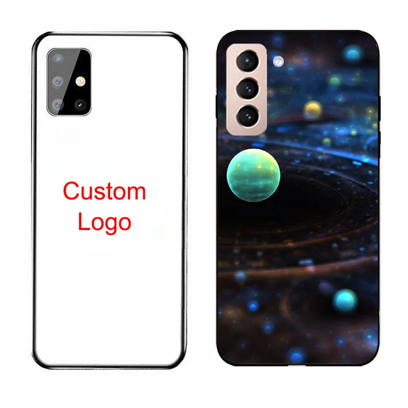 

Customized Image Drop Resistant TPU + Glass Mobile Phone Case Cover For Samsung Galaxy S21 S20 Plus Note 10 20 Ultra, As customer
