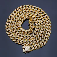 

2019 hot sale iced out cuban link chain Jewelry High Quality hiphop Personality Necklace 24k gold necklace wholesale