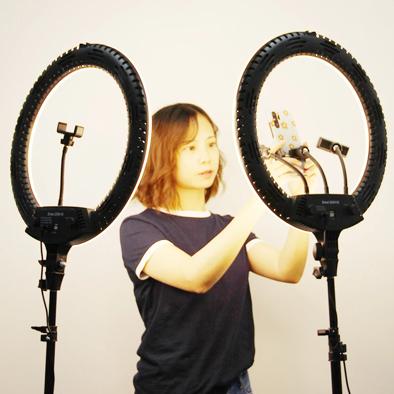 

UEGOGO 18 inch Strong brightness Photographic Lighting Ring Light with Tripod Stand Sets for Live Stream Photography, Black