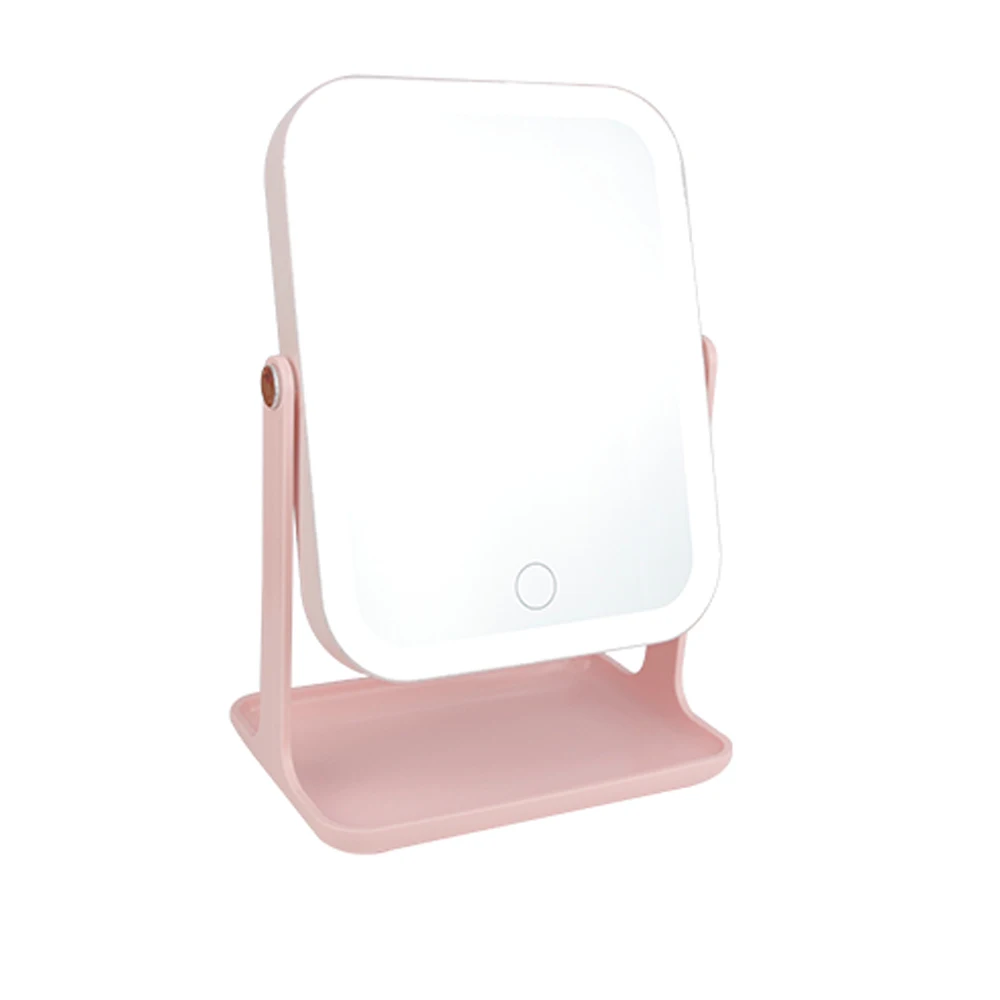 

Factory Price 360 Degrees Rotatable Custom Square Led Desktop Makeup Table Mirror With Light For Wholesale, Customized