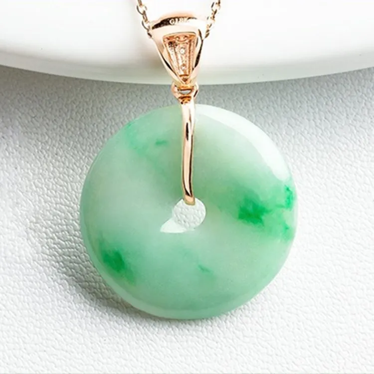 

Natural Beautiful Wholesale Jadeite Peace Buckle Pendant charms Green Jade Pendant Peace Buckle Pendant For Gift