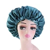 Extra Large Double Layered Satin Sleep Bonnet Cap Adjustable Elastic Reversible Turban Thicker Lined Hat
