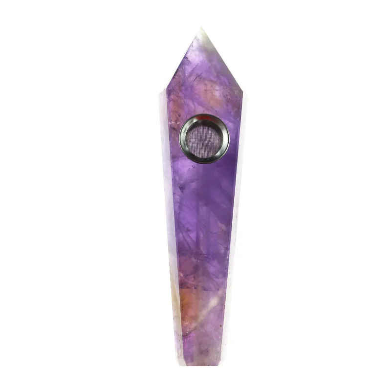 

Amethyst Quartz pipe Crystal Purple Gemstone pipe For Decoration, Colorful
