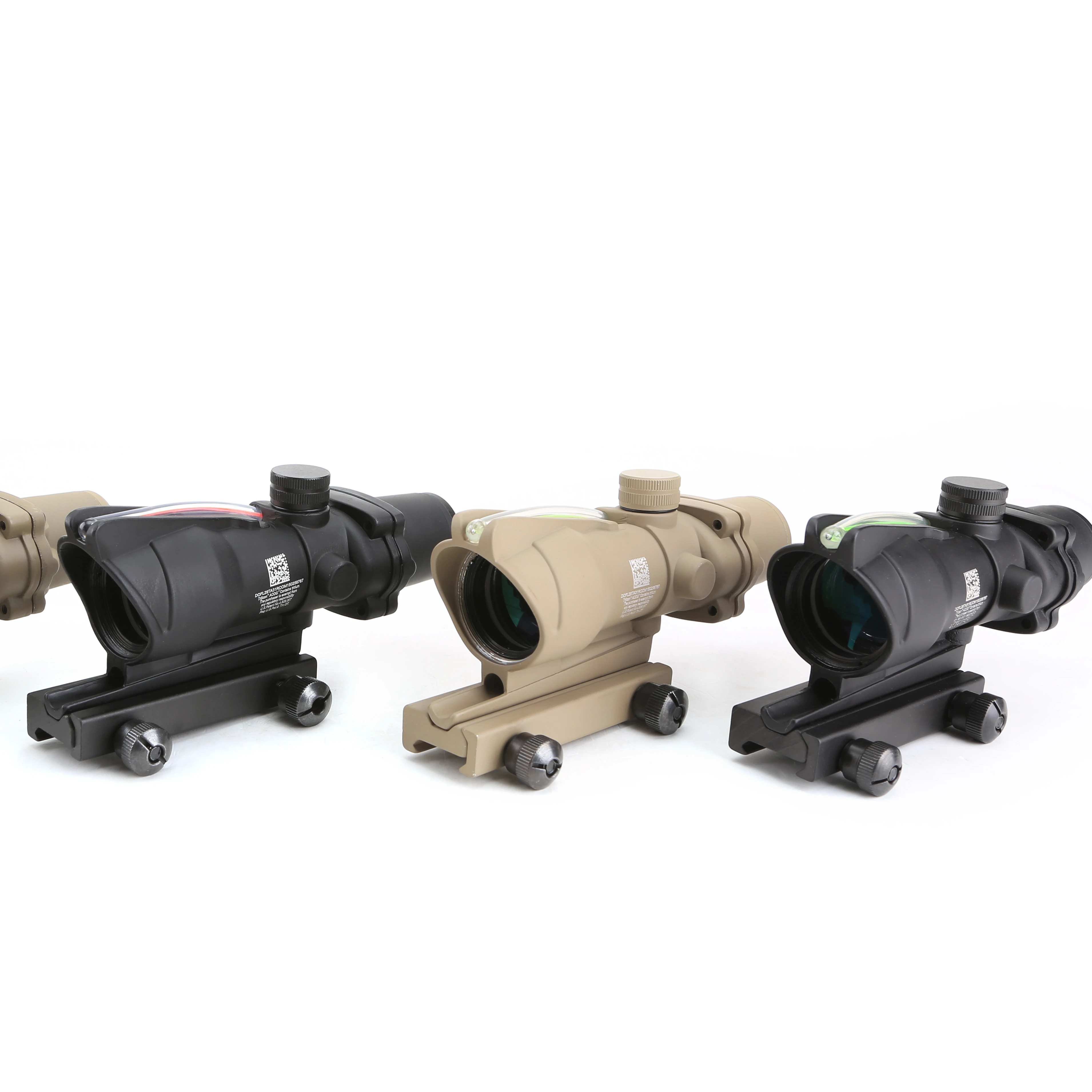 

Tactical Hunting Riflescope 4X32 Red Green Fiber Illuminated Optical Sight, Black