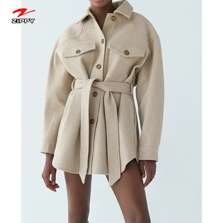 

Shopping on line Women jackets and coats 2021 Streetwear with pockets and belts veste femme, Customized color