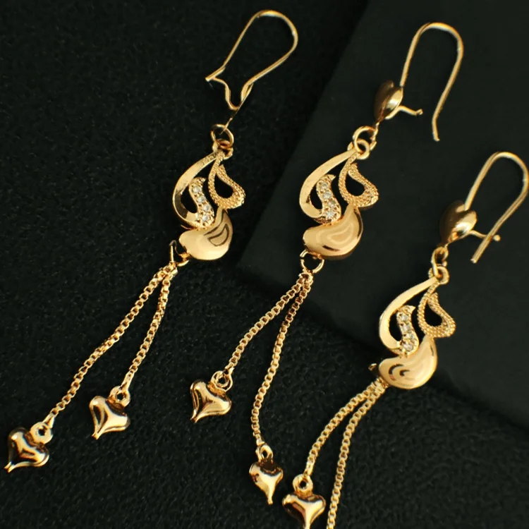 

Africa New Design dangling earing jewelry gold plated Drop Earrings funky earrings vendor gold plated jewelry China, Gold color