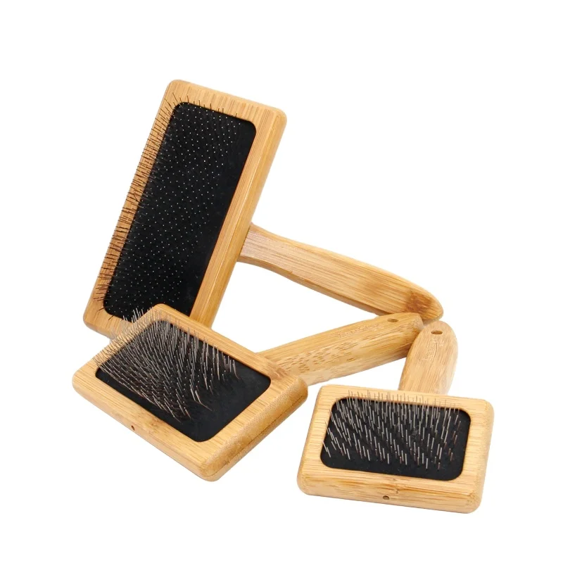 

Factory Price Various Size Bamboo Wood Pet Cleaning Slicker Brush Cat Dog Hair Remover Grooming Slicker Brush, Natural