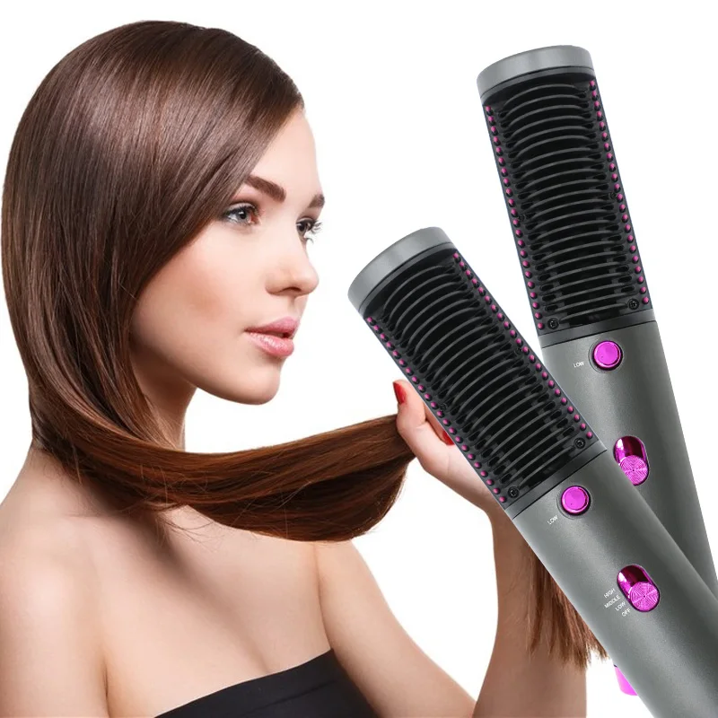 

Hair Dryer comb Hot Air Brush hair dryer brush Hair Straightener Electric Comb, Pink