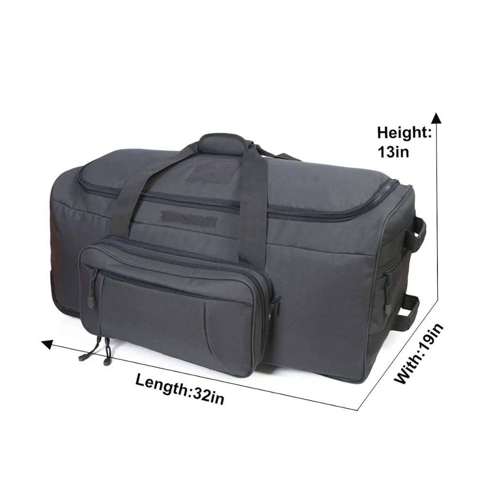 

Heavy-Duty Camping Hiking Running Trekking Military Tactical Wheeled Deployment Trolley Duffel Bag