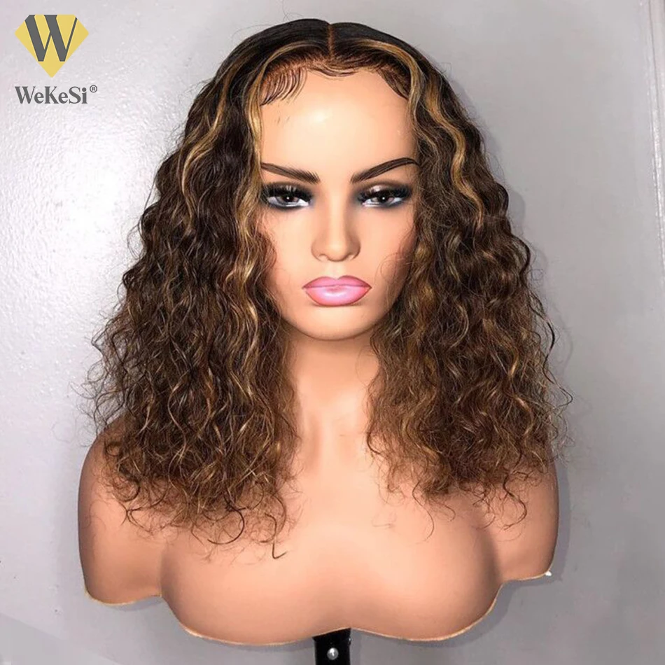 

Cheap Brazilian Virgin Hair 13*4 Lace Front Wig, Natural Color Water Wave Remy Hair Wig For Black Women