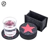 100% Wool 5MM Felt Drink Coasters Printing Star Absorbent Felt Tea Cup Pad Coasters