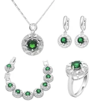 

Wholesale Woman Wedding Fine Jewelry Real Zircon 925 Sterling Silver Set