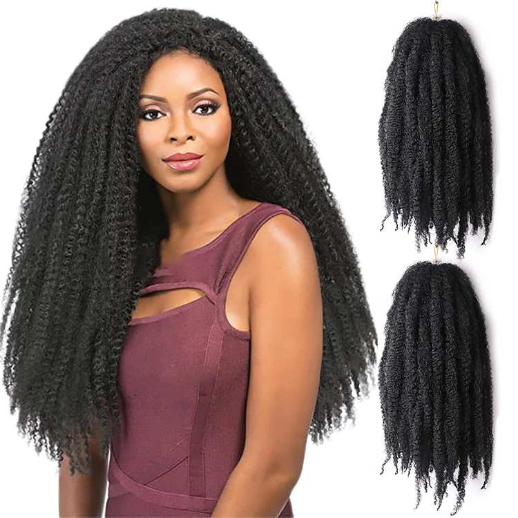 

18Inch Marley Hair Twist Afro Extensions Crotchet Braids Afro Kinky Braid Cuban Twist Marley Hair Attachment For Braids, #1b,#27, #30 ,#t27, #t30