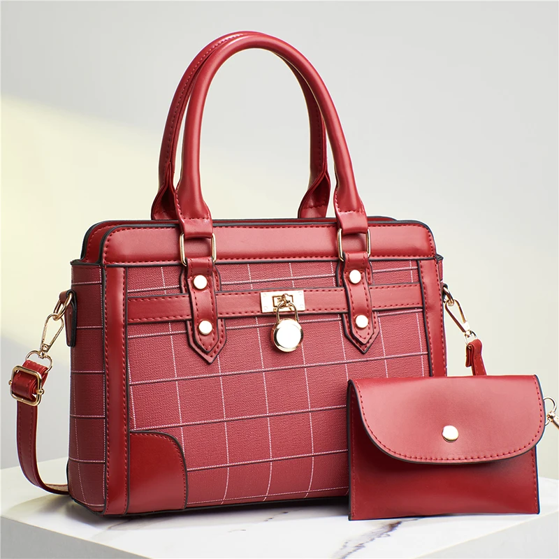 

DL194 37 New Fashion Plaid Purses And Crossbody Hand Bag Luxury Handbag Women's Tote Bags Shoulder Ladies Handbags, Black....