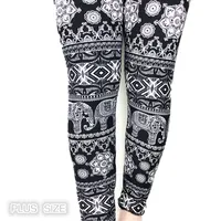 

Holidays Super Soft Plus Size Elephants Prints Leggings for Women