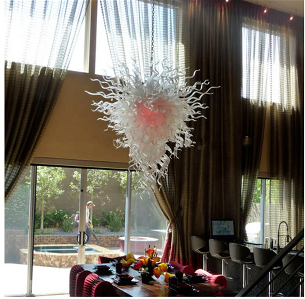 

Factory Directly Home Fancy Hanging LED Blown Glass Chandelier Light, Can be customized