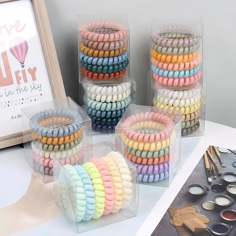 

Telephone line hair band Fashion 6 pieces/box hair ties for Women