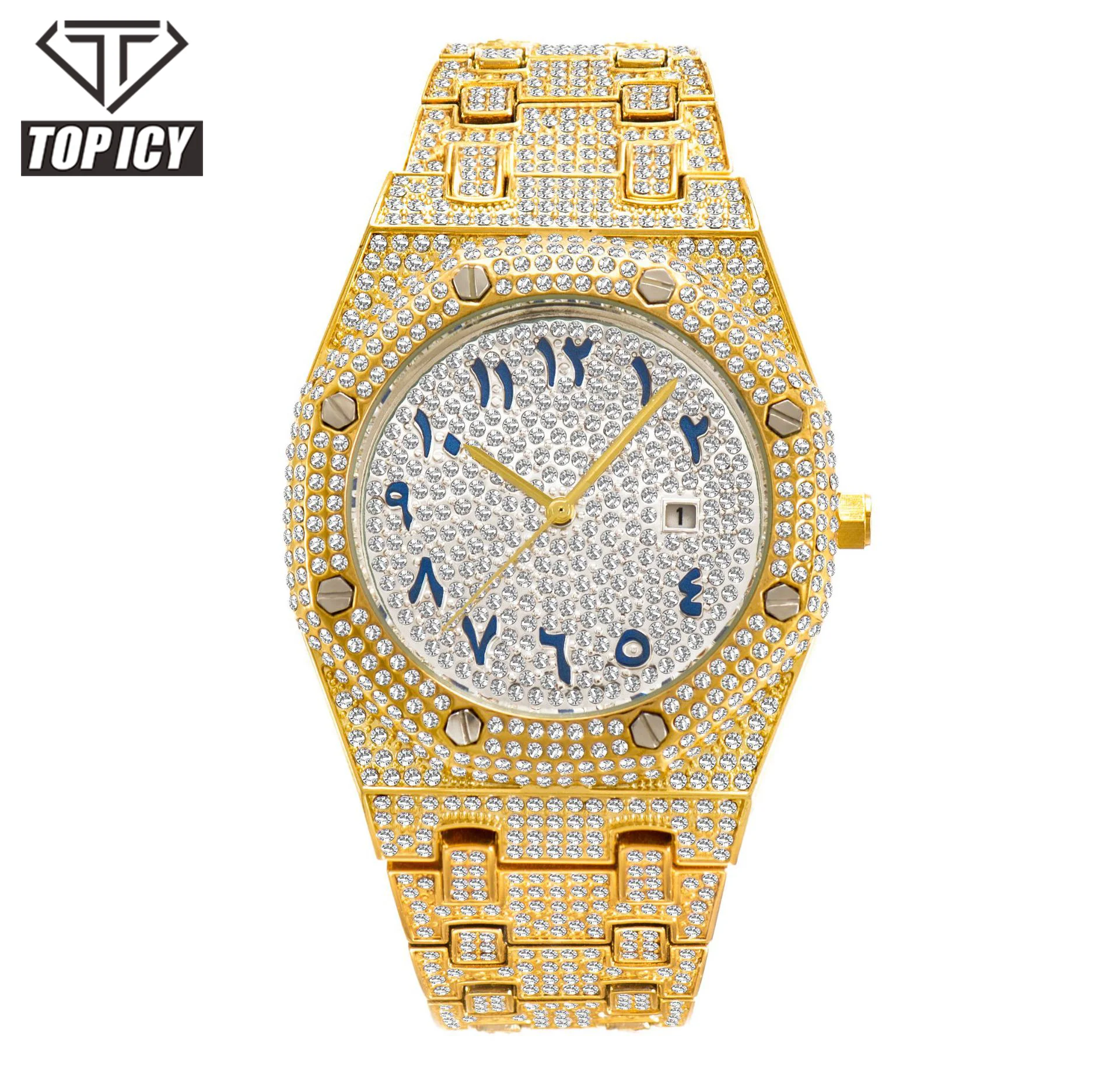 

Fashion Good Quality Bling Bling Quartz Watches Hip Hop Iced Out CZ Popular Watch Men