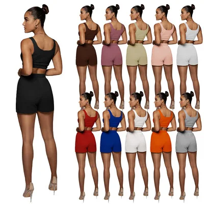 

High quality custom logo joggers 2 piece crop top two piece pants set comfy cotton workout womens 2021 2 piece se