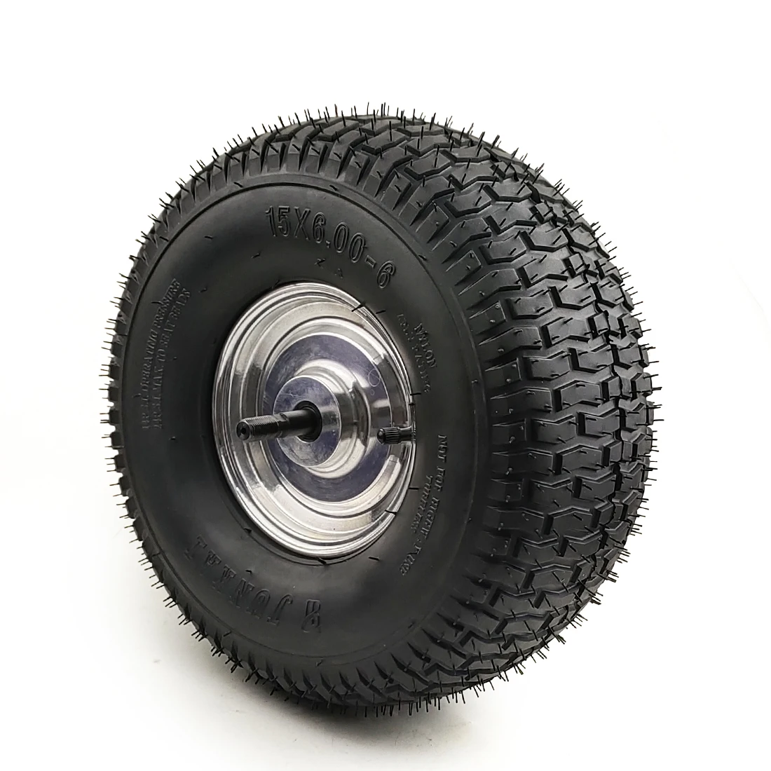 15X6.00-6 Inch Lawn Tubeless Vacuum Tire Hub Motor Wheel for Lawn Mower Snow Plow Airport Ground Car