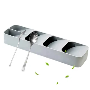 Image of Kitchen Drawer Organizer Tray Cutlery Silverware Compact Cutlery Tray Spoon Cutlery Box Kitchen Storage Holder Rack