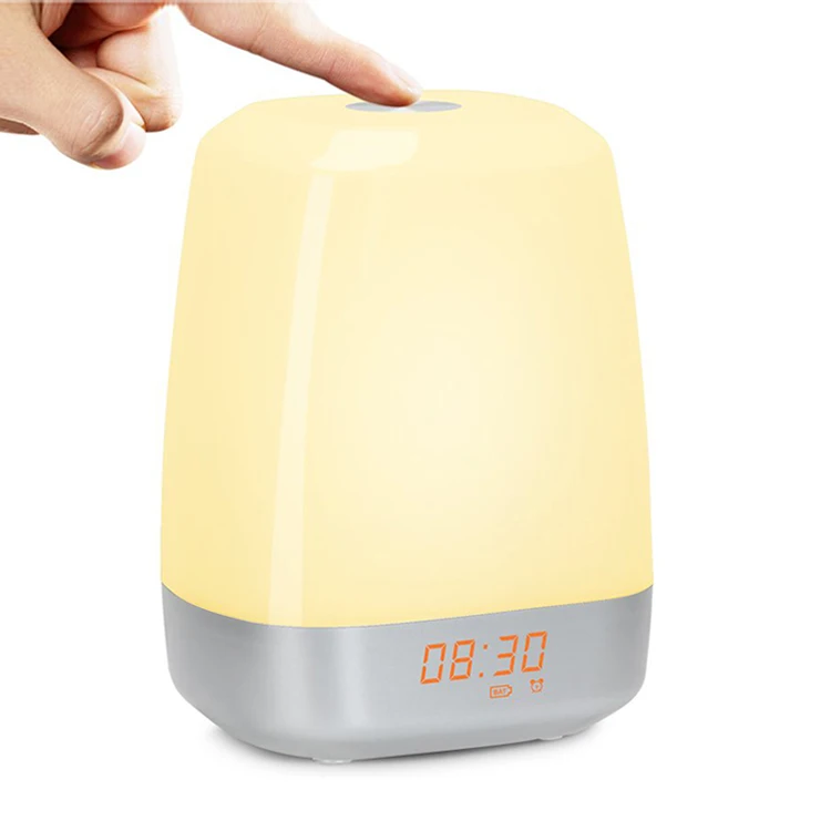 

Bed Side Wake Up Light Colored Sunrise Simulation Sunset Fading Ok To Wake Clock For Kids